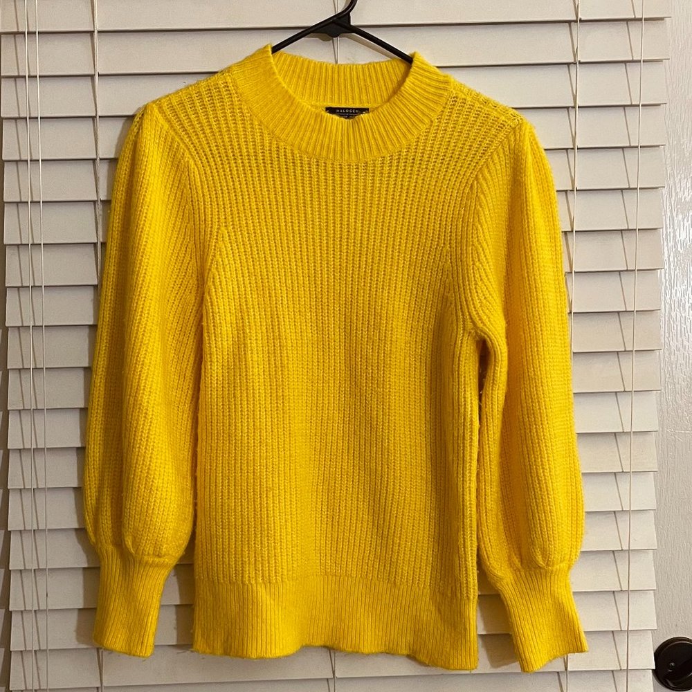 Halogen stylish bright yellow sweater - size S